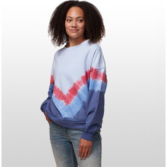 Free People Movement Ombre Metti Crewneck Sweatshirt Sz S Blue Tie Dye Pullover - Picture 1 of 13